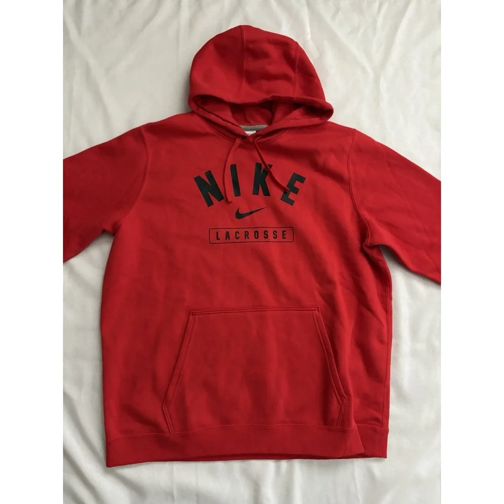 NEW Nike Lacrosse Pullover Hoodie M3177D Red Nike Hoodie Lacrosse Men's XLarge - Picture 2 of 8